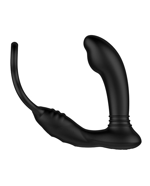 Nexus Simul8 Dual Anal & Perineum Cock & Ball Black, a dual-stimulation cock and ball toy for enhanced pleasure.