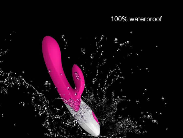 Nalone Rhythm Sound Activated Rechargeable Rabbit Vibrator showcased in water, highlighting its 100% waterproof feature.