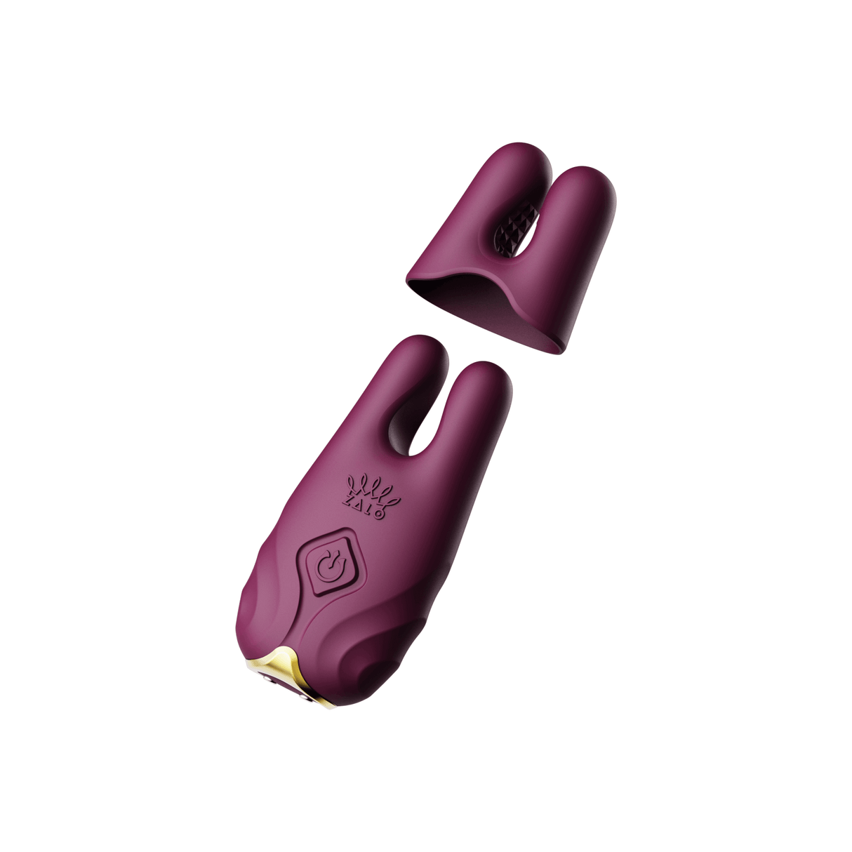 ZALO Nave Vibrating Nipple Clamps in Velvet Purple with EasyClamp technology and dual motors, inspired by the goddess Nephthys.