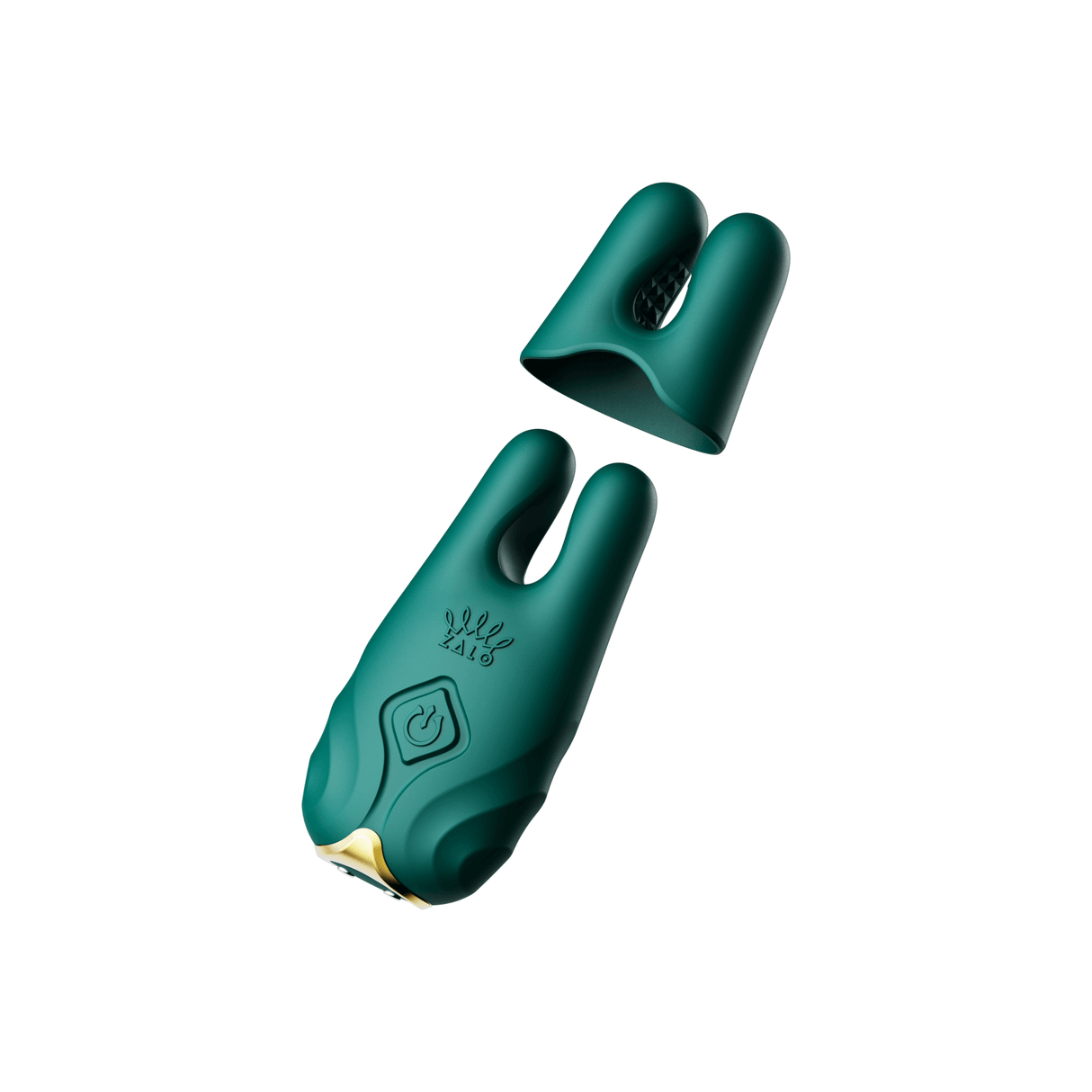 Turquoise Green ZALO Nave Vibrating Nipple Clamps with EasyClamp technology and dual motors for powerful nipple stimulation.