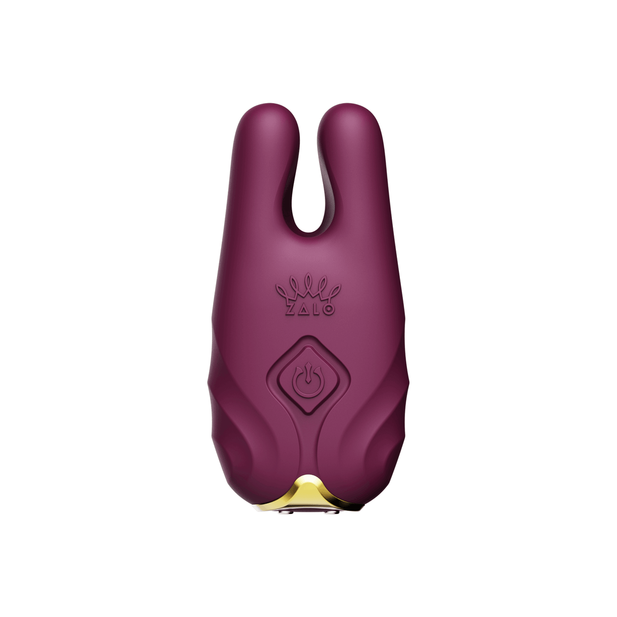 ZALO Nave Vibrating Nipple Clamps Velvet Purple product front view with EasyClamp technology and dual motors