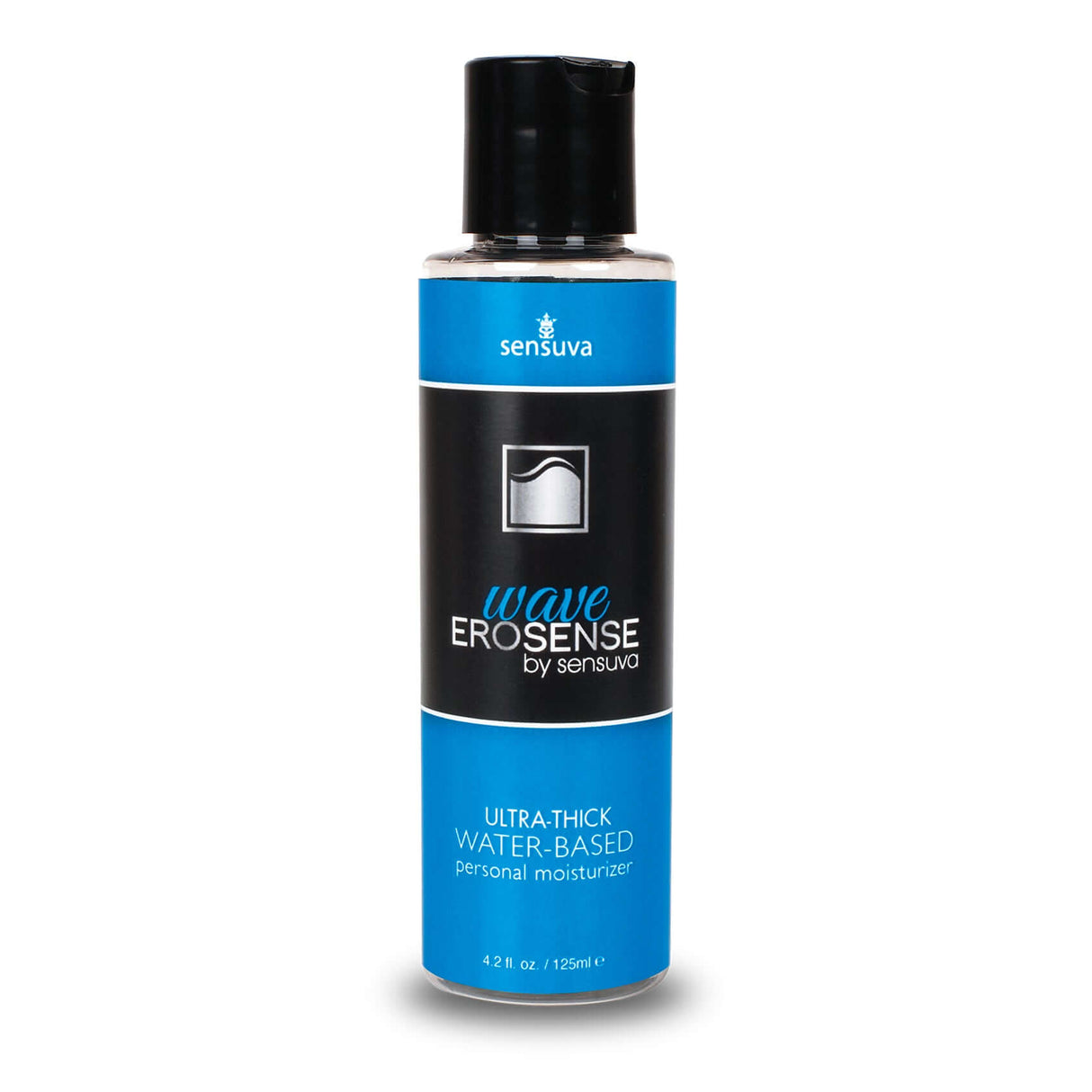 Sensuva Wave Erosense Ultra Thick Water Based Lubricant 4 Oz bottle on white background.