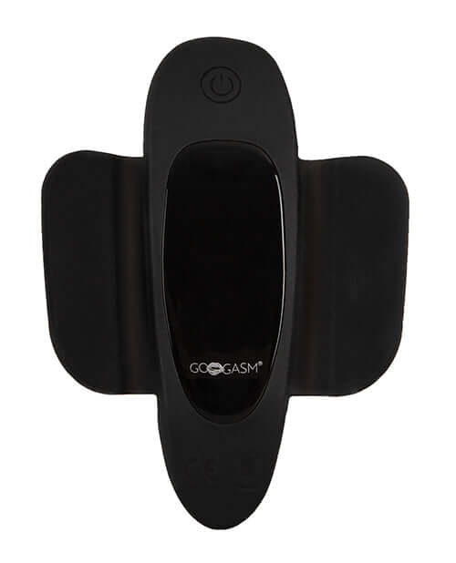 GoGasm Panty Vibrator Black with magnetic wings for secure fit and clitoral stimulation.