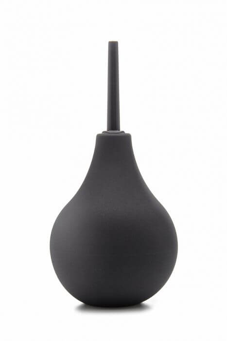 Anal Douche Large Black with a sleek black design and nozzle for effective cleansing before anal play.