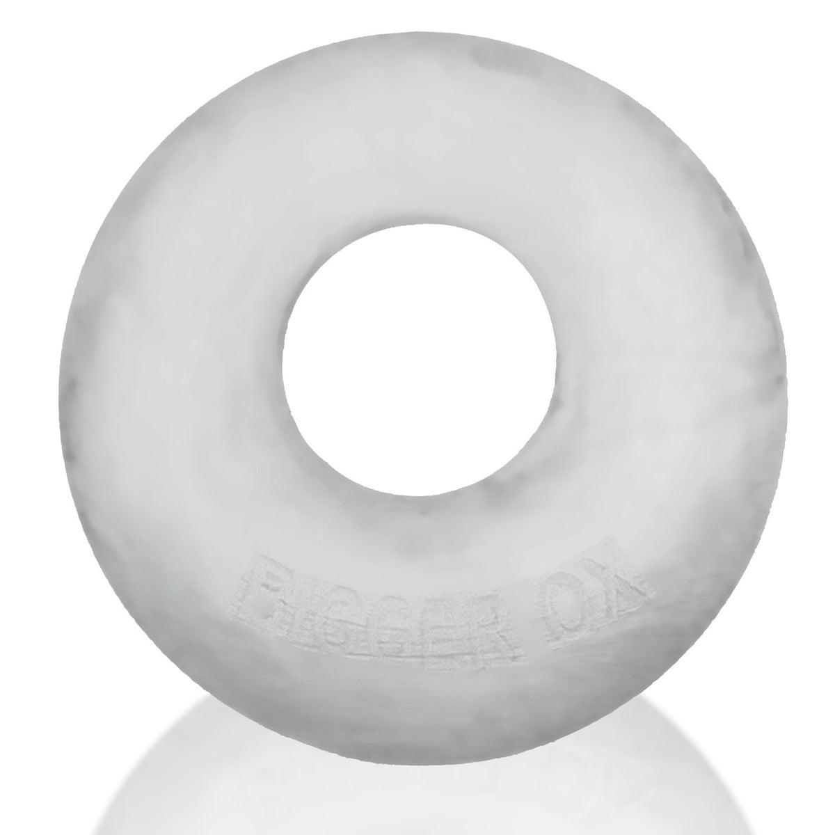 Oxballs Bigger Ox Padded Cock Ring Clear Ice with soft, squishy design for comfort and durability.