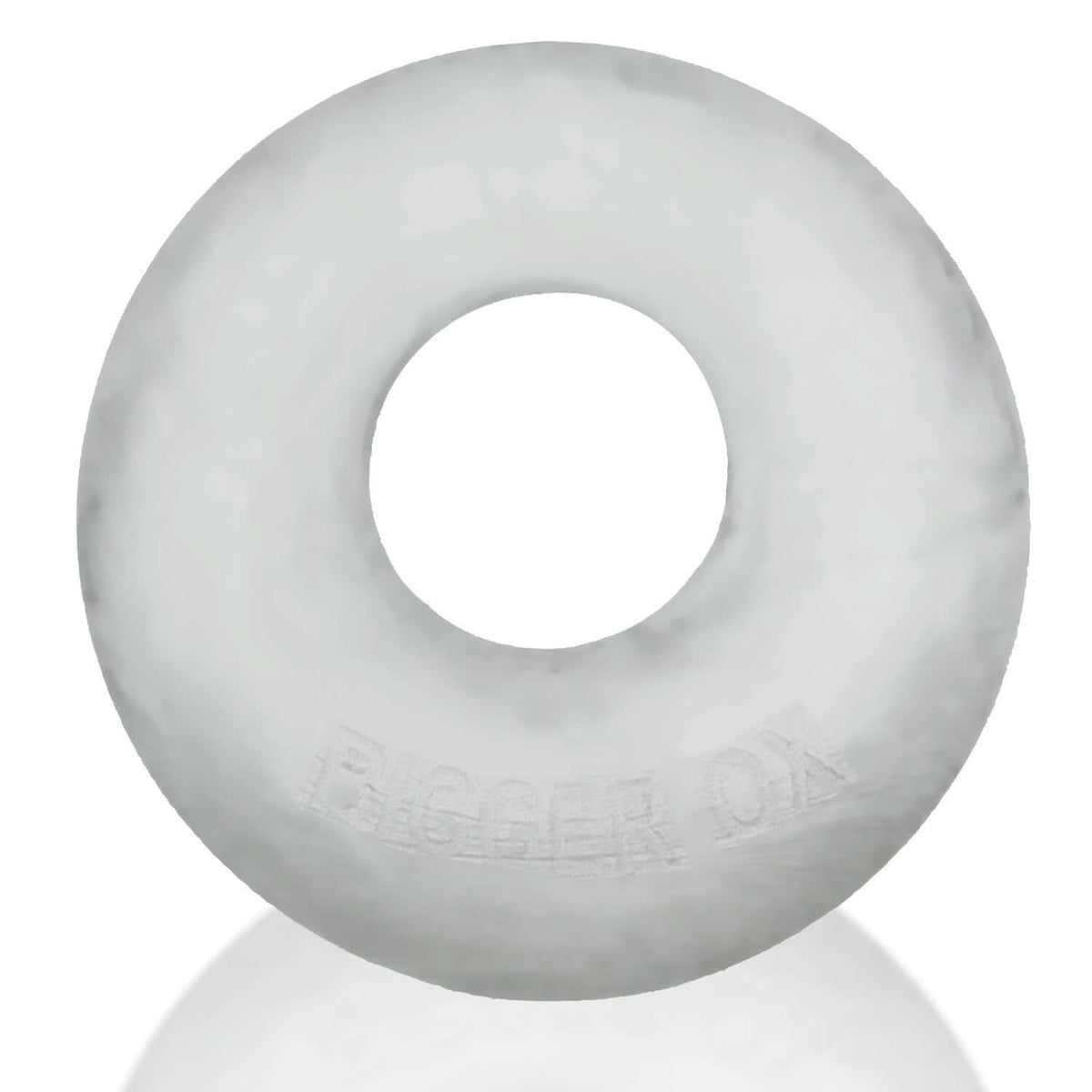 Oxballs Bigger Ox Padded Cock Ring Clear Ice with soft, squishy design for comfort and durability.