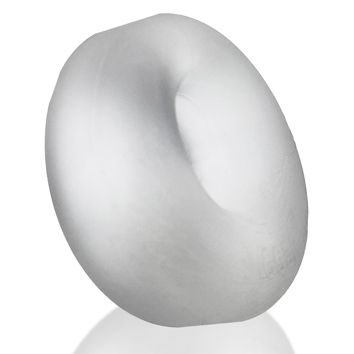Oxballs Bigger Ox Padded Cock Ring Clear Ice showing soft, padded design for comfort and enhanced bulge.