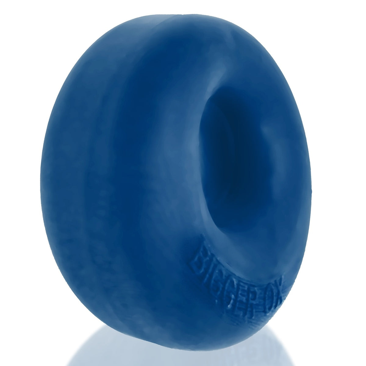 Oxballs Bigger Ox Cockring Space Blue Ice thick padded cock ring with a smooth blue finish for comfortable wear.