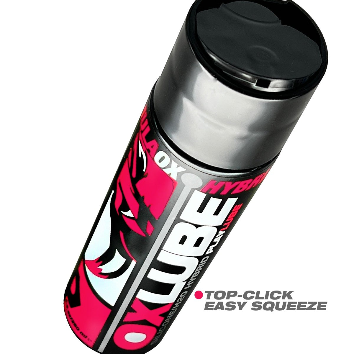 Oxballs Hybrid Lube Water Silicone Blend 8.5 Oz bottle with red and black design, featuring easy squeeze top.