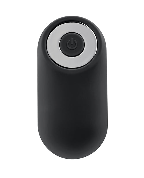 Playboy Pleasure Plug & Play Butt Plug Navy featuring sleek black design with power button.