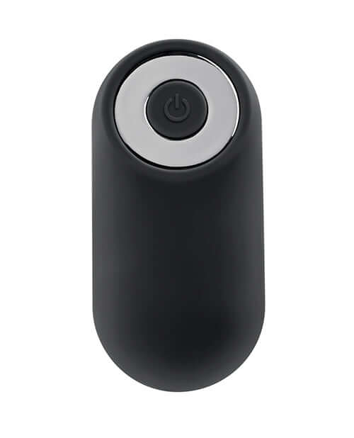 Playboy Pleasure Plug & Play Butt Plug Navy featuring sleek black design with power button.
