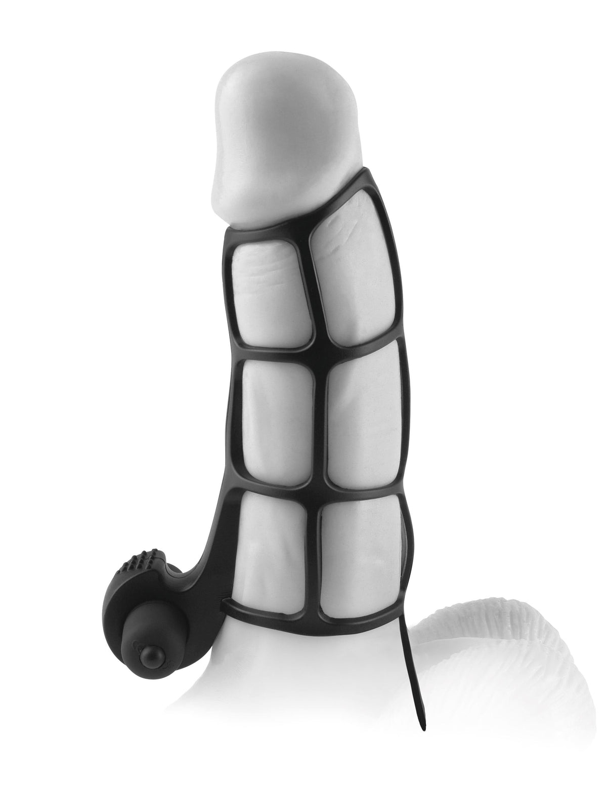 Fantasy X-Tensions Deluxe Silicone Power Cage Black enhancing erections with snug fit and added sensation