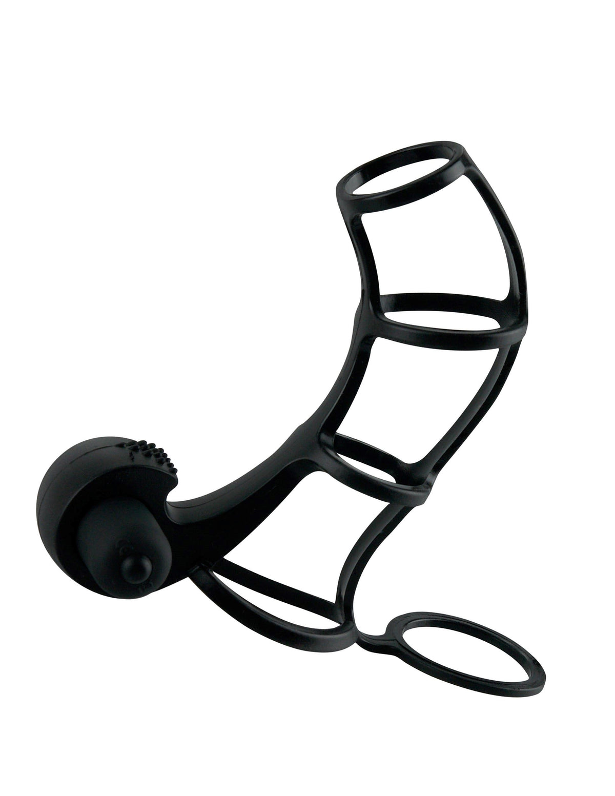 Fantasy X-Tensions Deluxe Silicone Power Cage Black for enhanced erections and shared pleasure.