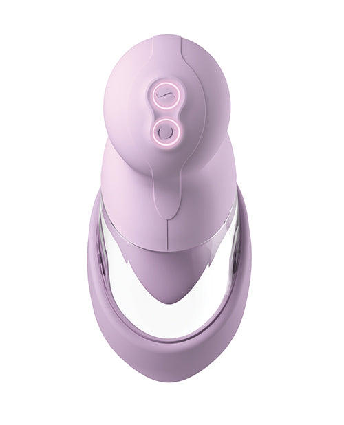 Fantasy For Her Veloura Touch Pleasure Pump Purple top view with buttons for suction and vibration control.