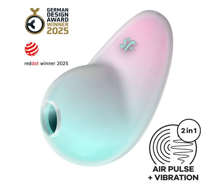 Satisfyer Pixie Dust Air Pulse Clitoral Vibrator Violet Pink featuring an innovative design for touchless stimulation.