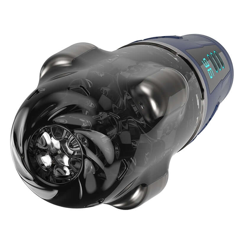 Peak Performa Hypershaker Fantasizer Masturbator Blue showing sleek handheld design and textured sleeve.