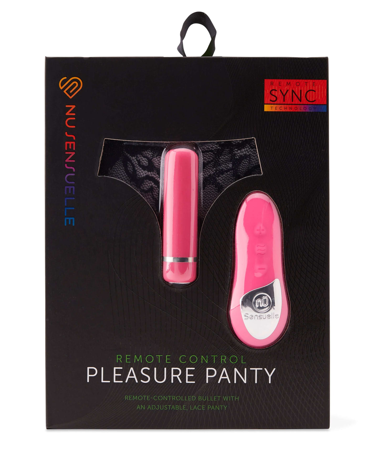 NU Sensuelle Pleasure Panty Pink Remote Control with adjustable lace panty and remote-controlled bullet vibrator.