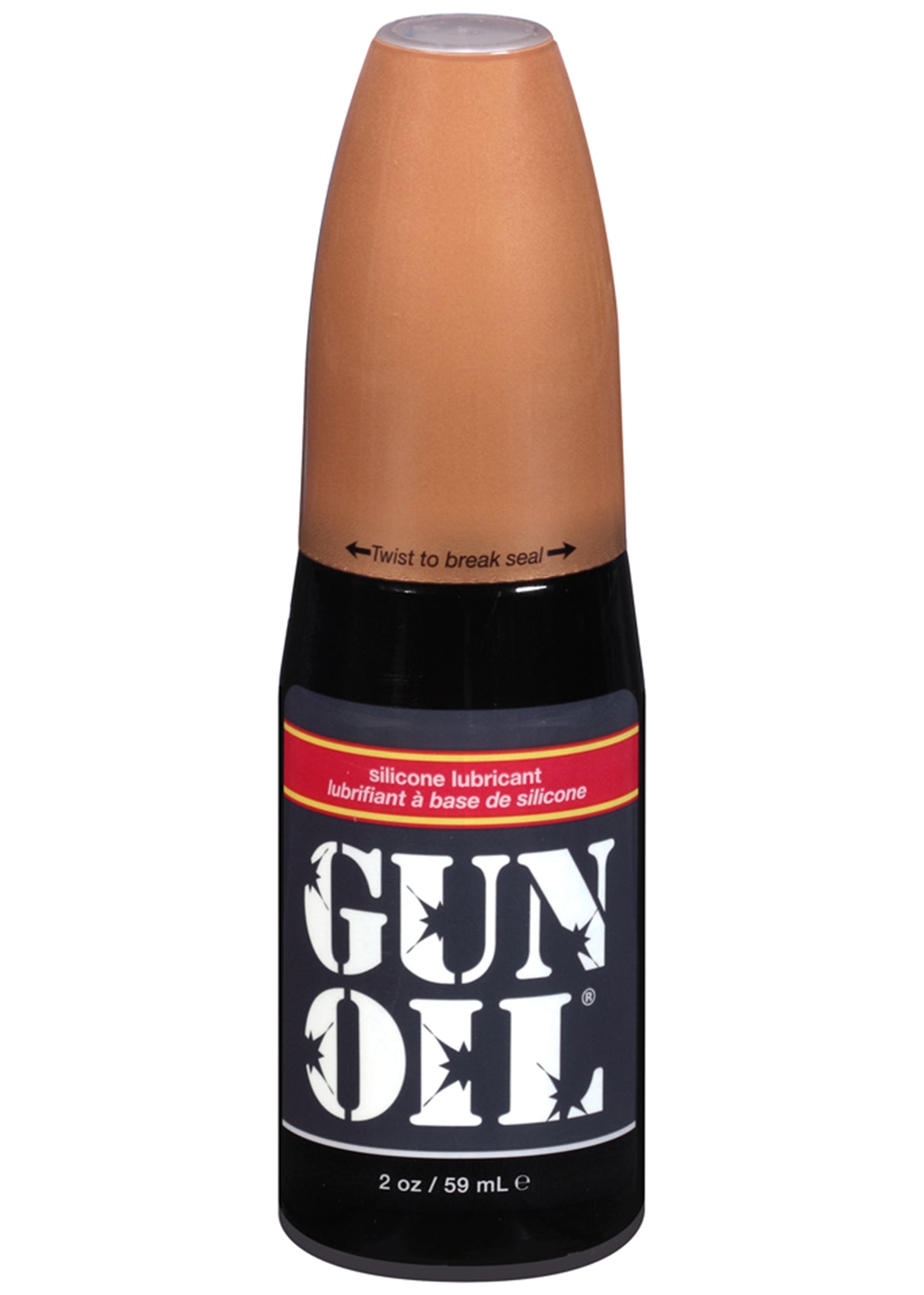 Gun Oil Silicone Lubricant 2 Oz bottle with a twist cap for easy use and long-lasting glide.