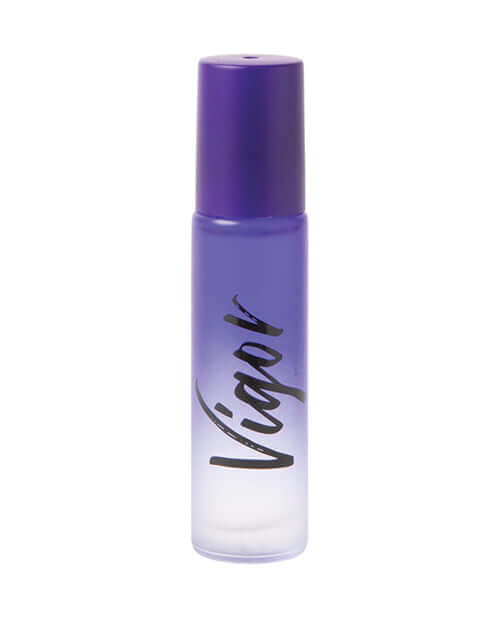 Vigor by Raw Chemistry Pheromone Cologne Roll On 10 ml in a sleek purple bottle for men.