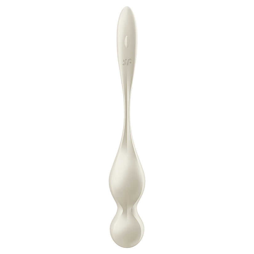 Satisfyer Love Birds 1 Vibrating Kegel Balls White in a sleek, body-friendly design for pelvic floor training.