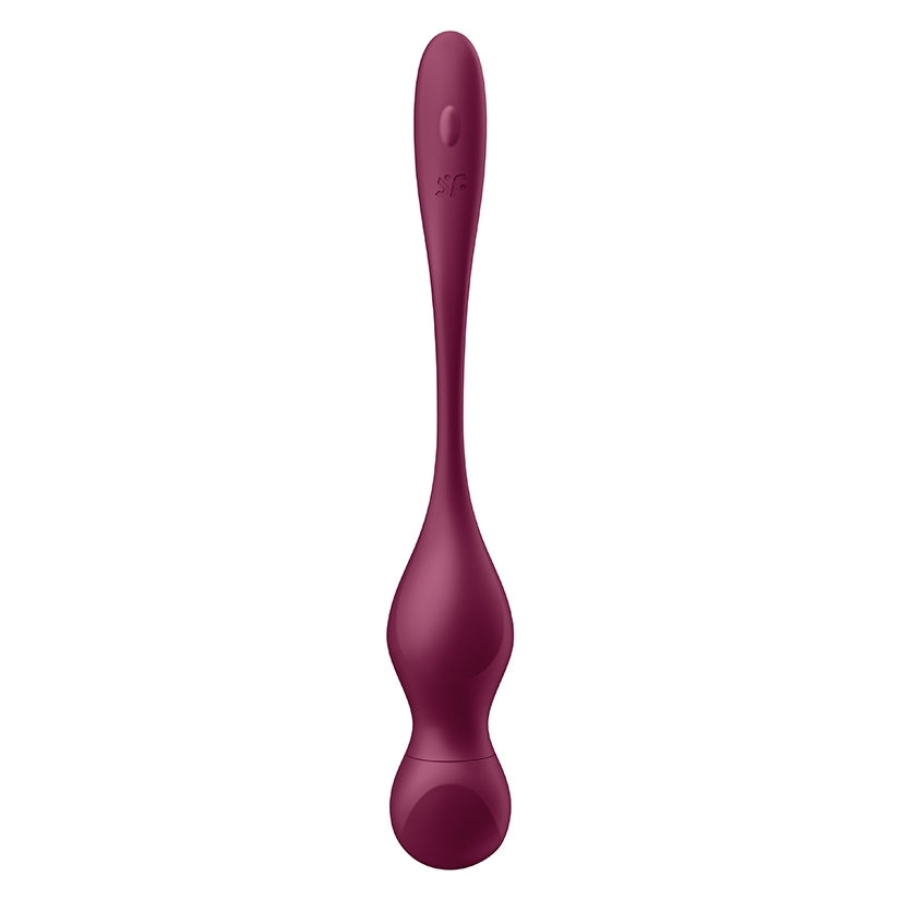 Satisfyer Love Birds Vary Vibrator in burgundy color, designed for playful personal exploration and user-friendly experience.