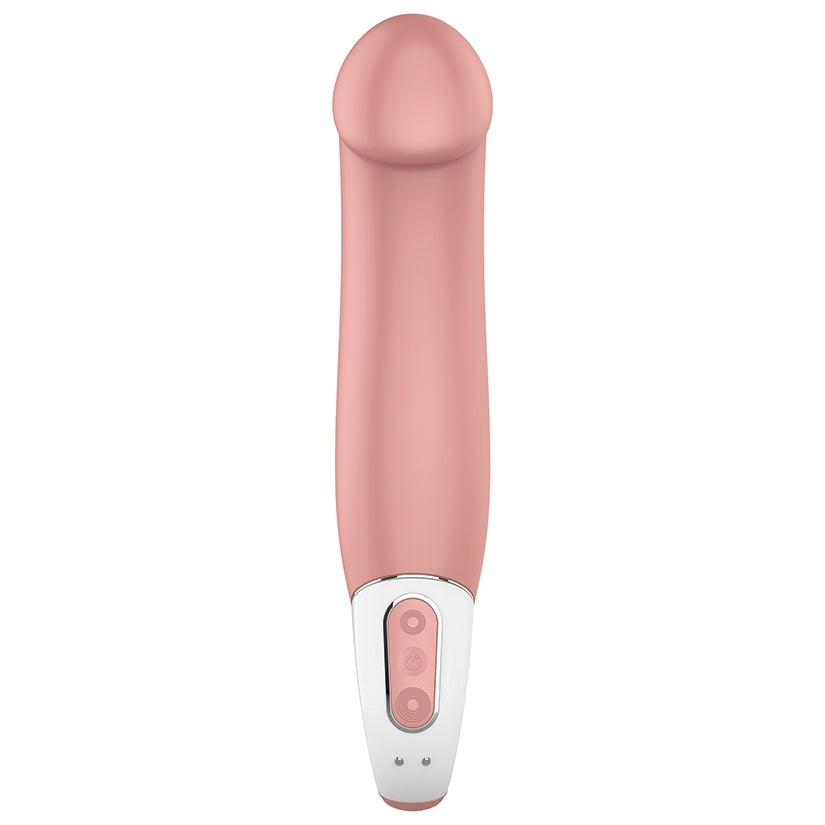 Satisfyer Vibes Master-nature G-Spot Silicone Vibrator in soft pink with easy-to-use controls.