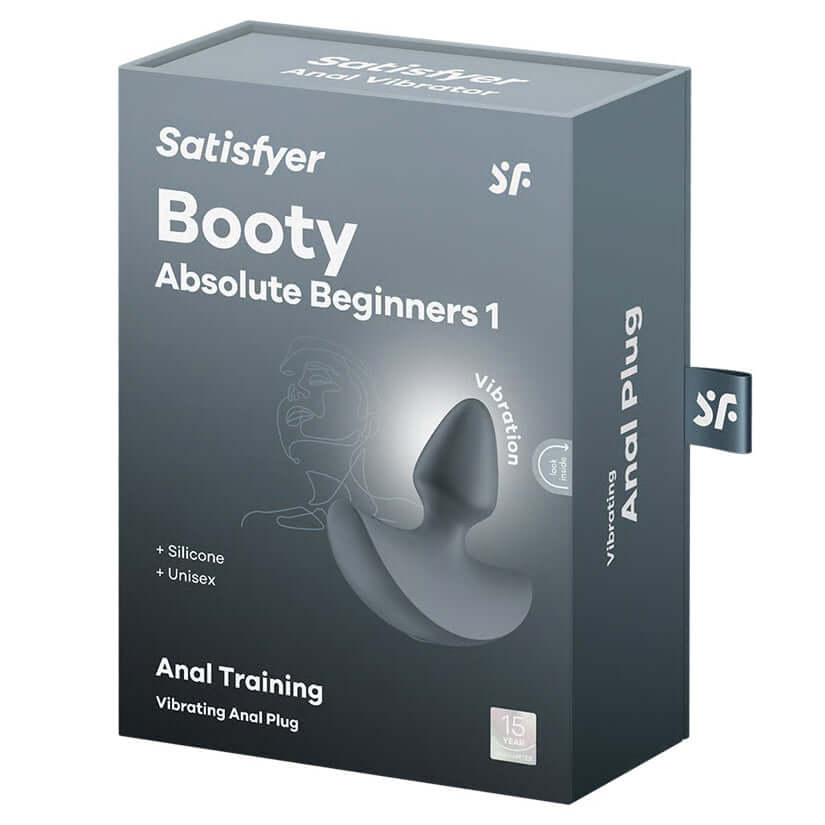 Satisfyer Booty Absolute Beginners 1 Vibrator packaging for anal training and stimulation.