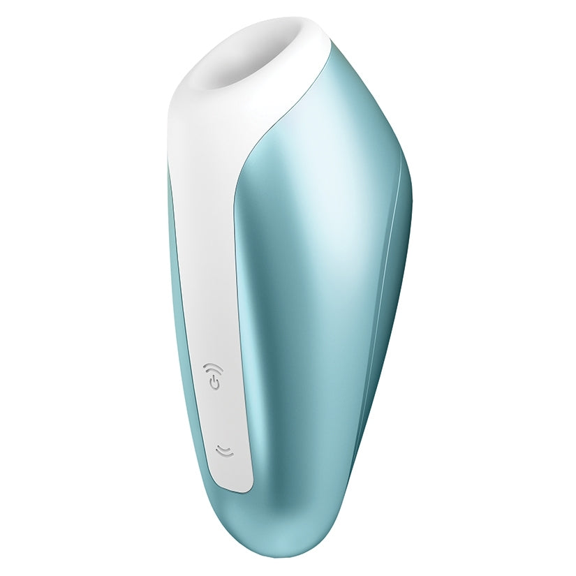 Satisfyer Love Breeze Air Pulse Stimulator Ice Blue in elegant design for enhanced clitoral pleasure.