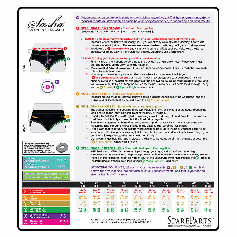 SpareParts Sasha Cinch Booty Short Harness Black Size XS