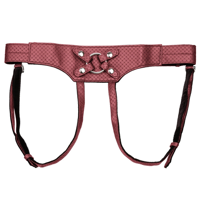 Her Royal Harness The Regal Empress Red harness in luxurious red designer vegan leather with adjustable straps.