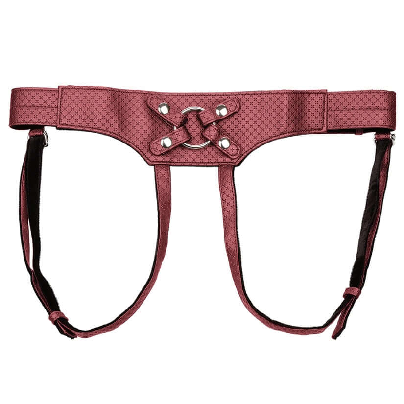 Her Royal Harness The Regal Empress Red harness in luxurious red designer vegan leather with adjustable straps.