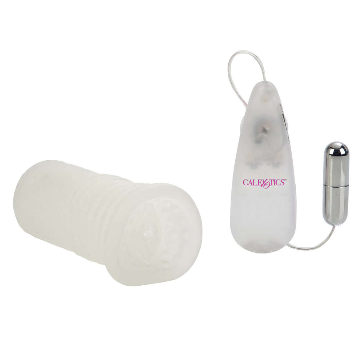Sue Johanson Super Head Honcho White Glow In The Dark stroker with vibrating remote control.