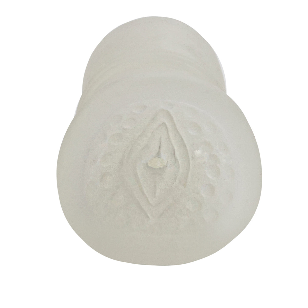 Sue Johanson Super Head Honcho White Glow In The Dark realistic stroker from above with textured detail.