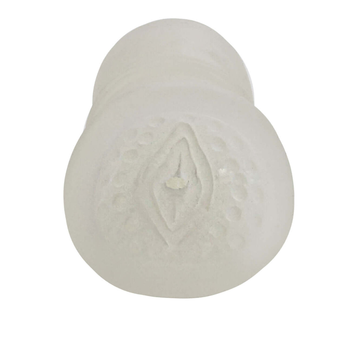 Sue Johanson Super Head Honcho White Glow In The Dark realistic stroker from above with textured detail.