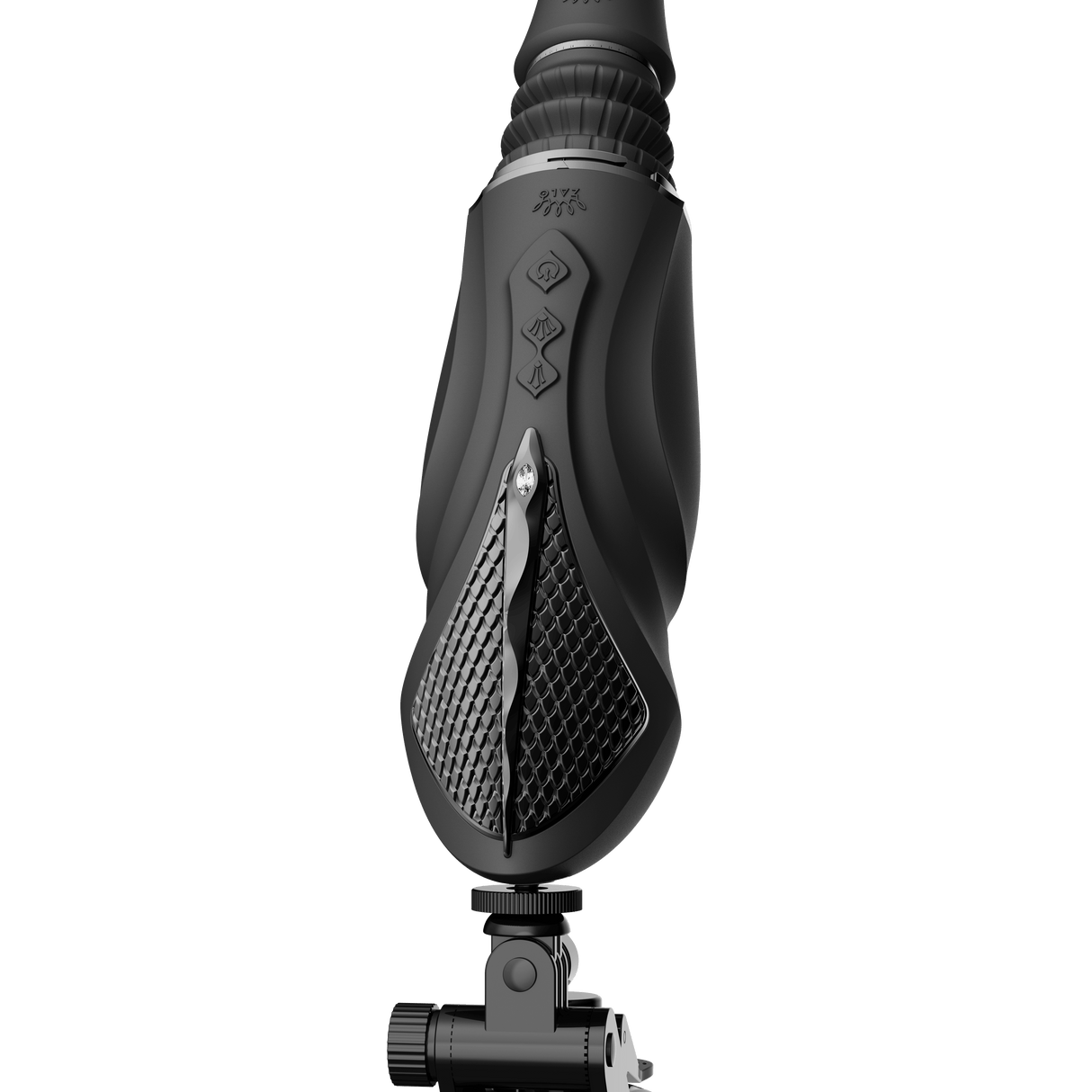 ZALO Sesh Compact Sex Machine in Obsidian Black featuring PowerThrust technology with up to 6 thrusts per second and telescopic range.