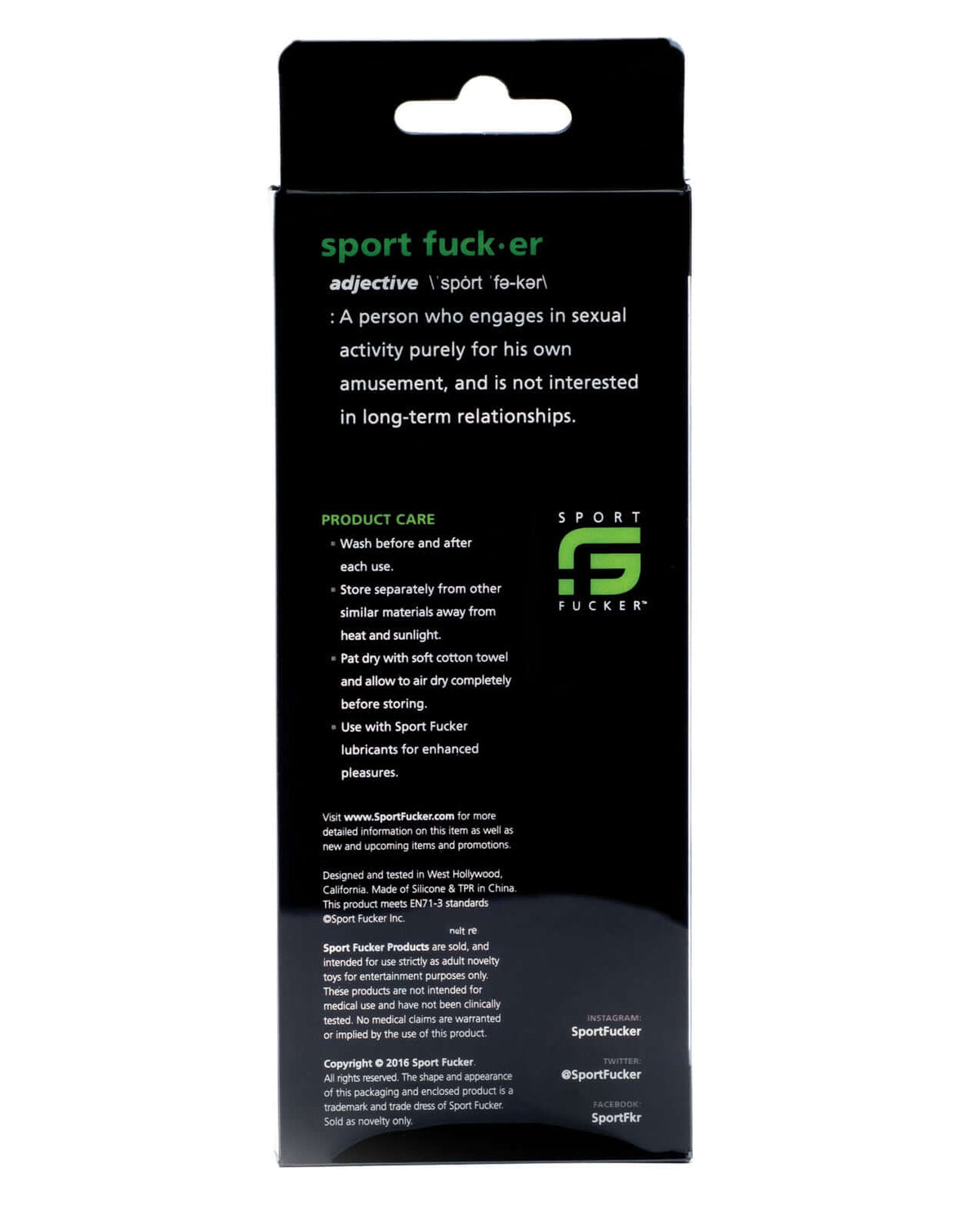 Sport Fucker Epic Hard On Cock Ring Kit Black packaging with product care instructions and definition.
