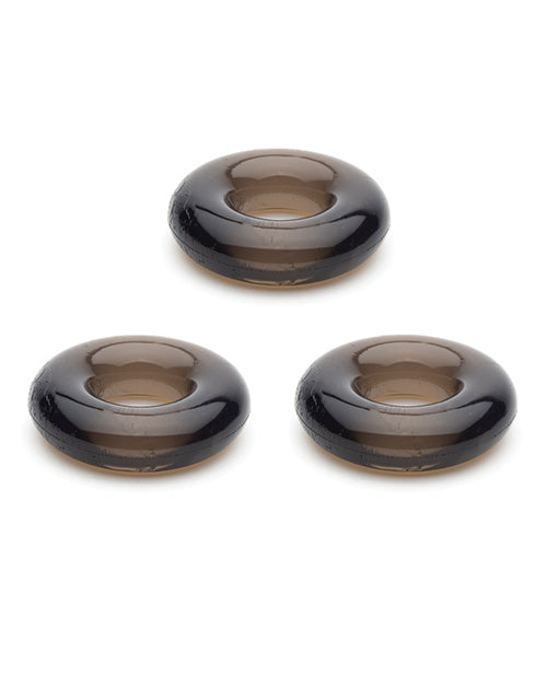 Sport Fucker Chubby Cockring Pack of 3 Smoke includes three stretchy, comfortable cock rings for enhanced performance.
