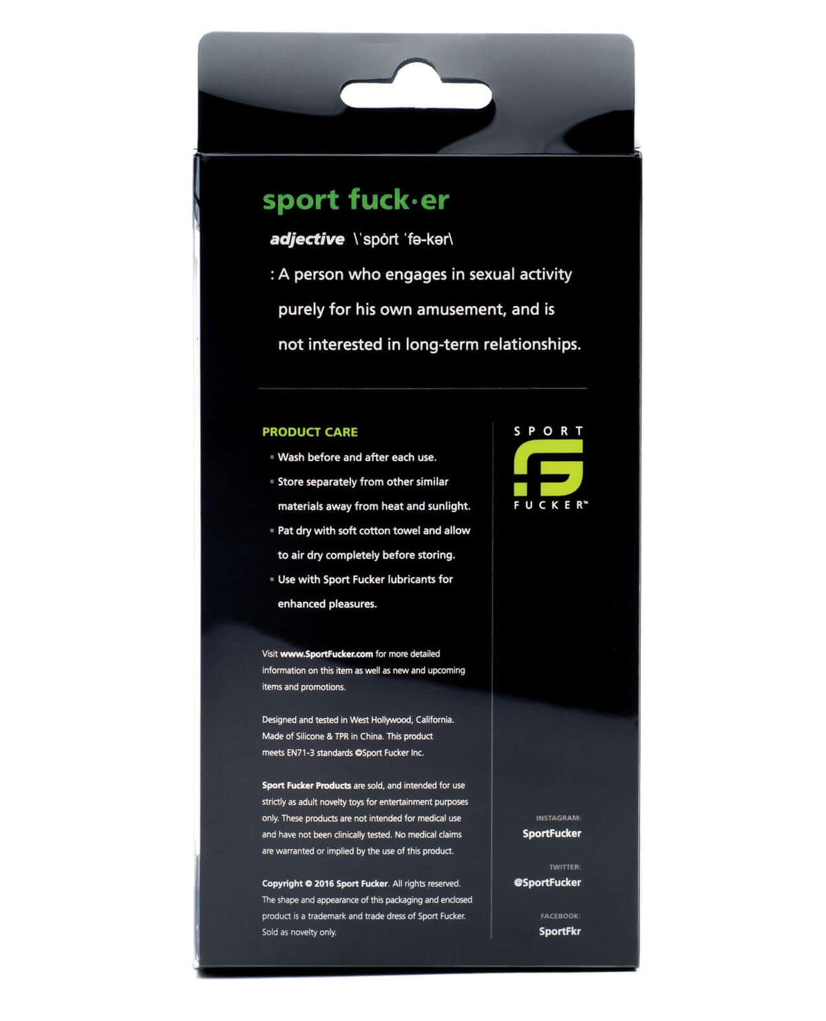 Sport Fucker Dipstick Silicone Urethral Sound Black product care instructions and packaging details.