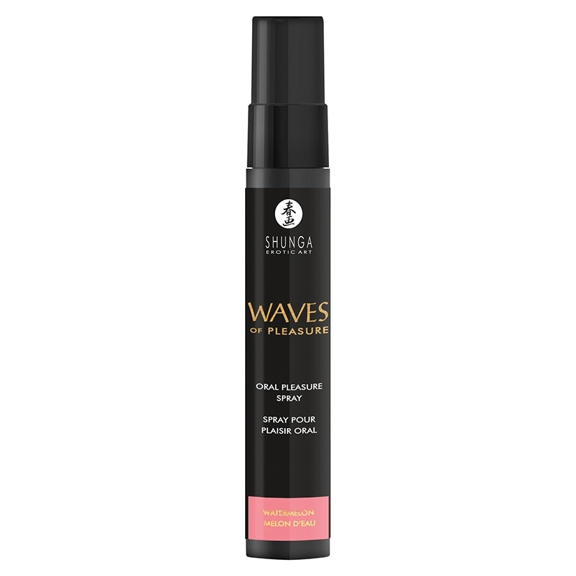 Shunga Waves Of Pleasure Oral Pleasure Spray Watermelon bottle for a refreshing intimate experience.