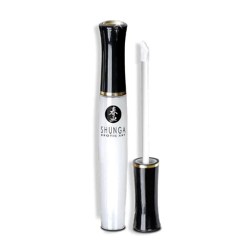 Shunga Divine Oral Pleasure Lipgloss Coconut Water 1 Oz with applicator for enhanced intimate experiences.