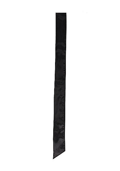 Ouch Black & White Bondage Silky Ribbon in smooth black silk for elegant restraint and sensual play.