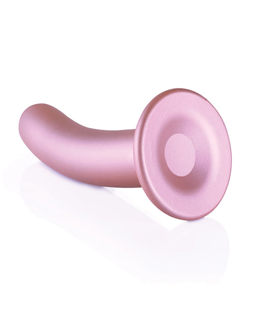 Shots Ouch 6 inch Smooth G-Spot Dildo Rose Gold, sleek silicone design with a strong suction cup base.