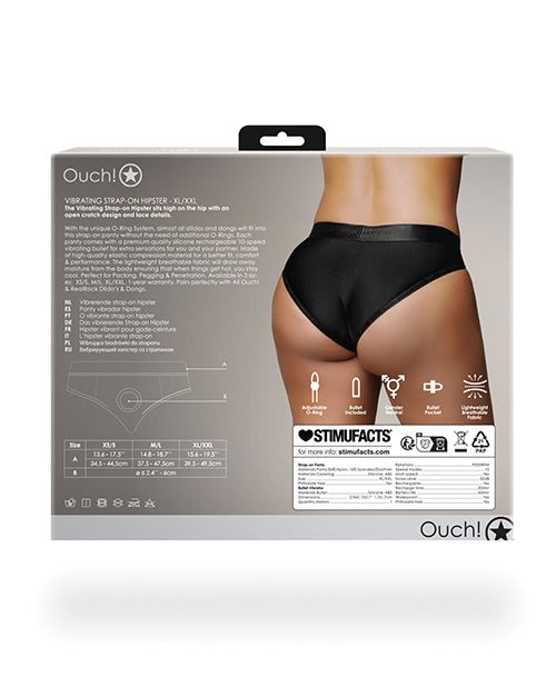 Shots Ouch Vibrating Strap On Hipster Black XL XXL - Image 2