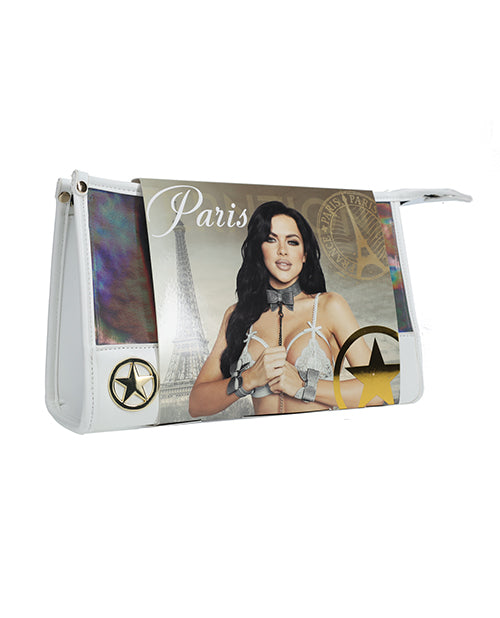 Ouch Paris Collection Bondage Kit with Bag Gray featuring stylish handbag design.