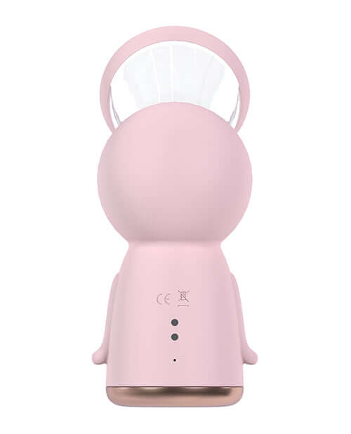 Shots Pumped Exquisite Vulva & Breast Pump Pink viewed from behind, showcasing its unique design.