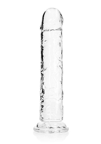 Realrock Realistic Straight Dildo 11 inches Clear showcasing a transparent design for versatile use.