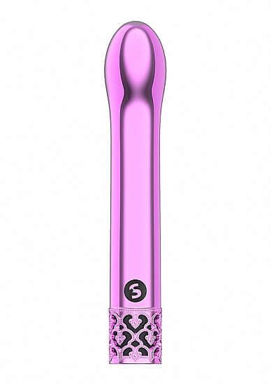 Royal Gems Jewel G-Spot Vibrator Pink with elegant jewel-inspired design and curved tip for G-spot stimulation.