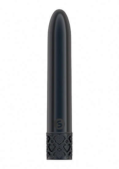 Royal Gems Shiny Powerful Vibe Rechargeable Gunmetal bullet vibrator with sleek design and luxury finish.