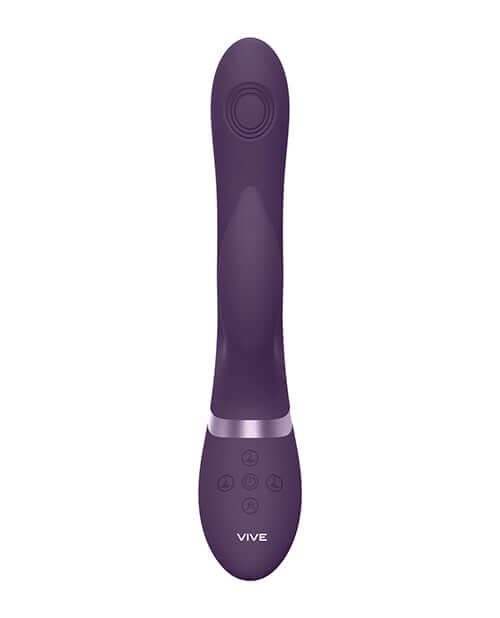 Shots Vive Aimi Pulse G-Spot Rabbit Purple vibrator with ergonomic design and control buttons.