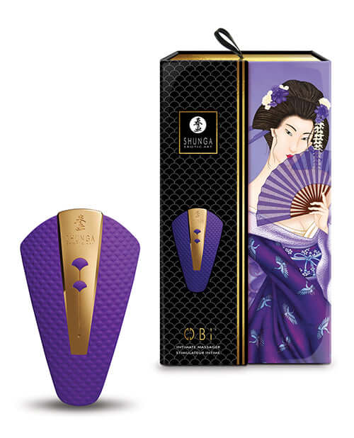 Shunga Obi Intimate Massager Purple, elegantly designed for intense clitoral pleasure and powerful vibrations.